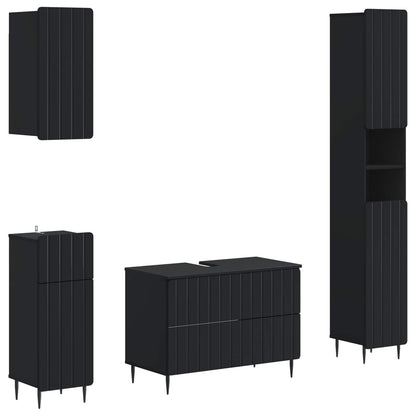 Set di Mobili da Bagno da 4 Pezzi ZWOLLE Nero | homemem39