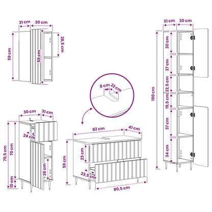 Set di Mobili da Bagno da 4 Pezzi ZWOLLE Nero | homemem39