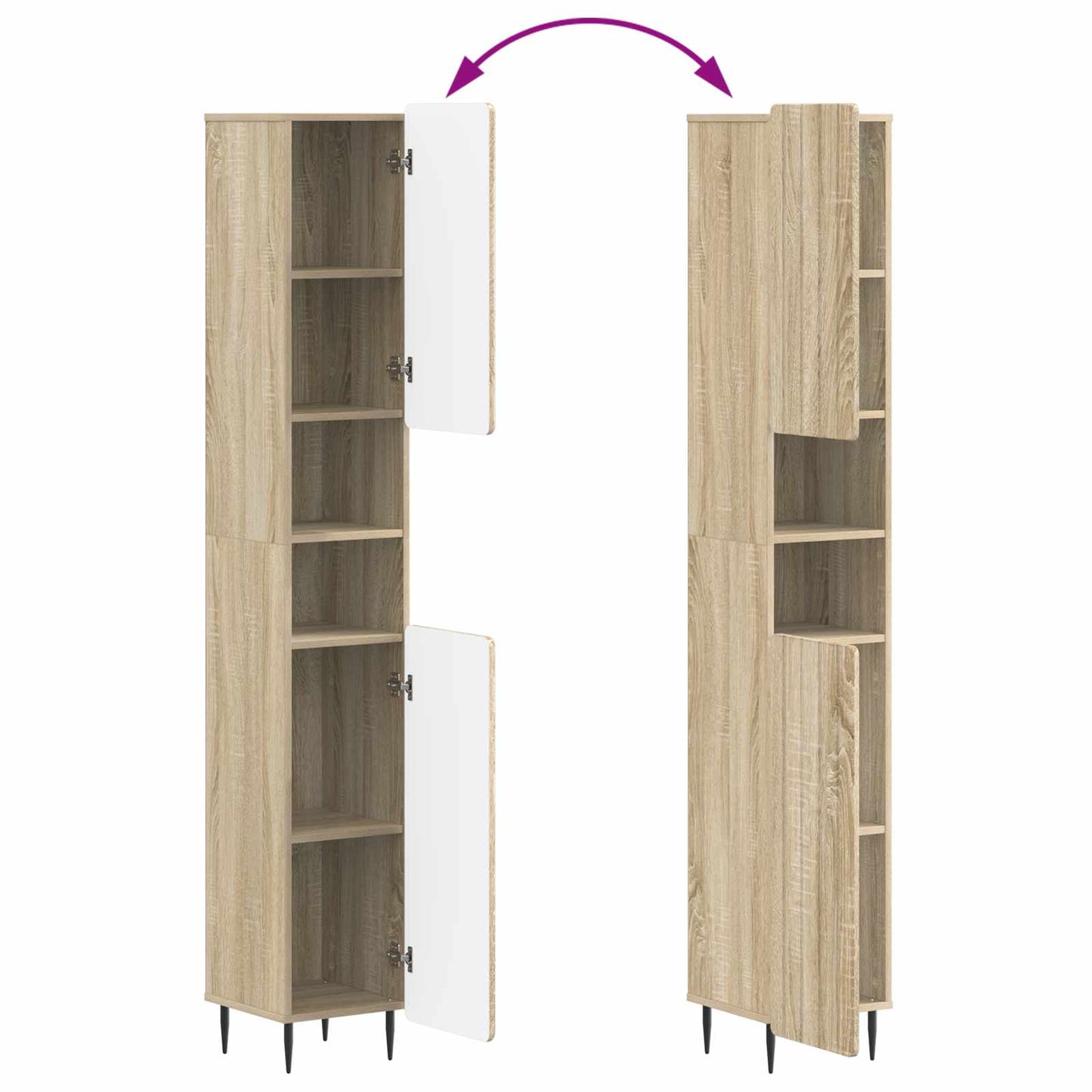 Set di Mobili da Bagno da 4 Pezzi ZWOLLE Rovere Sonoma | homemem39