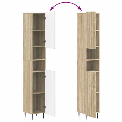 Set di Mobili da Bagno da 4 Pezzi ZWOLLE Rovere Sonoma | homemem39