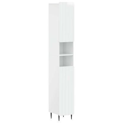 Set di Mobili da Bagno da 4 Pezzi ZWOLLE Bianco Lucido | homemem39