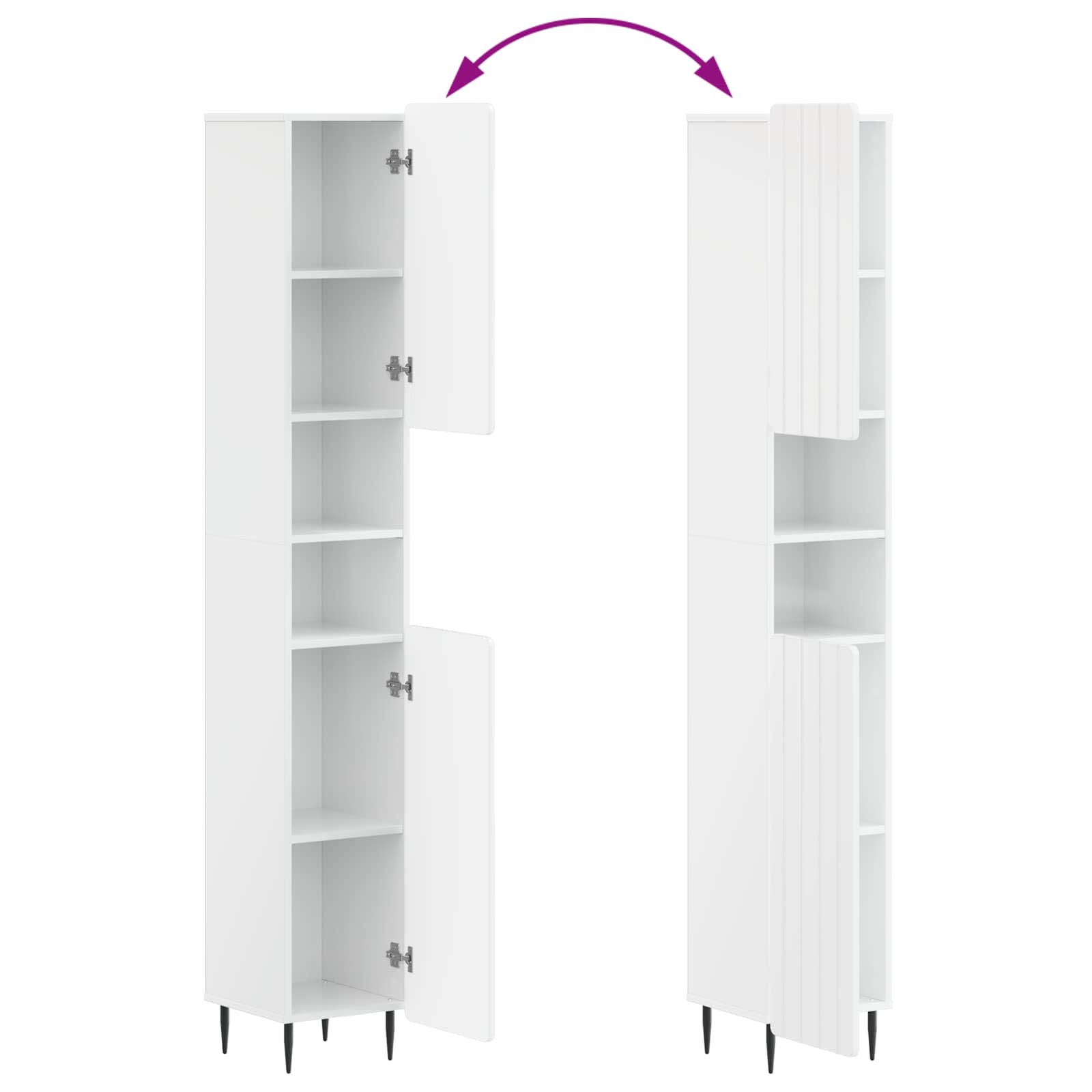 Set di Mobili da Bagno da 4 Pezzi ZWOLLE Bianco Lucido | homemem39