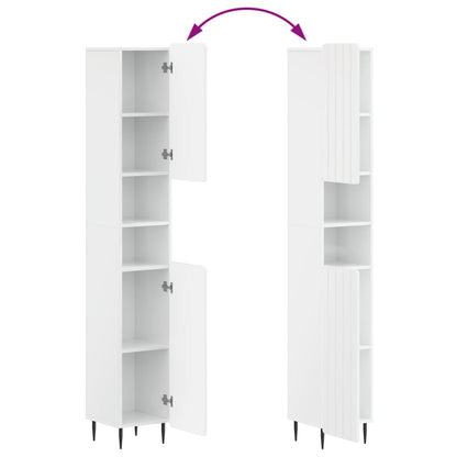 Set di Mobili da Bagno da 4 Pezzi ZWOLLE Bianco Lucido | homemem39