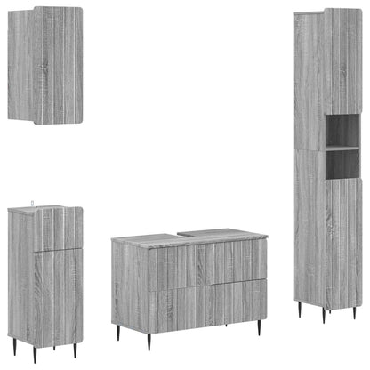 Set di Mobili da Bagno da 4 Pezzi ZWOLLE Sonoma grigio