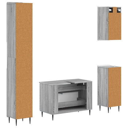 Set di Mobili da Bagno da 4 Pezzi ZWOLLE Sonoma grigio | homemem39