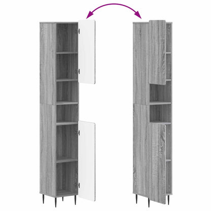 Set di Mobili da Bagno da 4 Pezzi ZWOLLE Sonoma grigio | homemem39