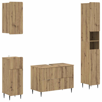 Set di Mobili da Bagno da 4 Pezzi ZWOLLE Rovere Artigianale | homemem39
