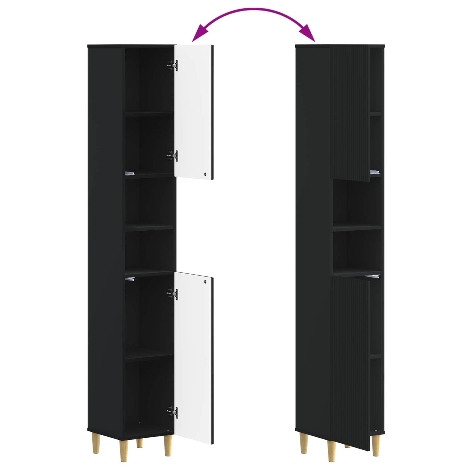 Set di Mobili da Bagno da 4 Pezzi ARNHEM Nero | homemem39