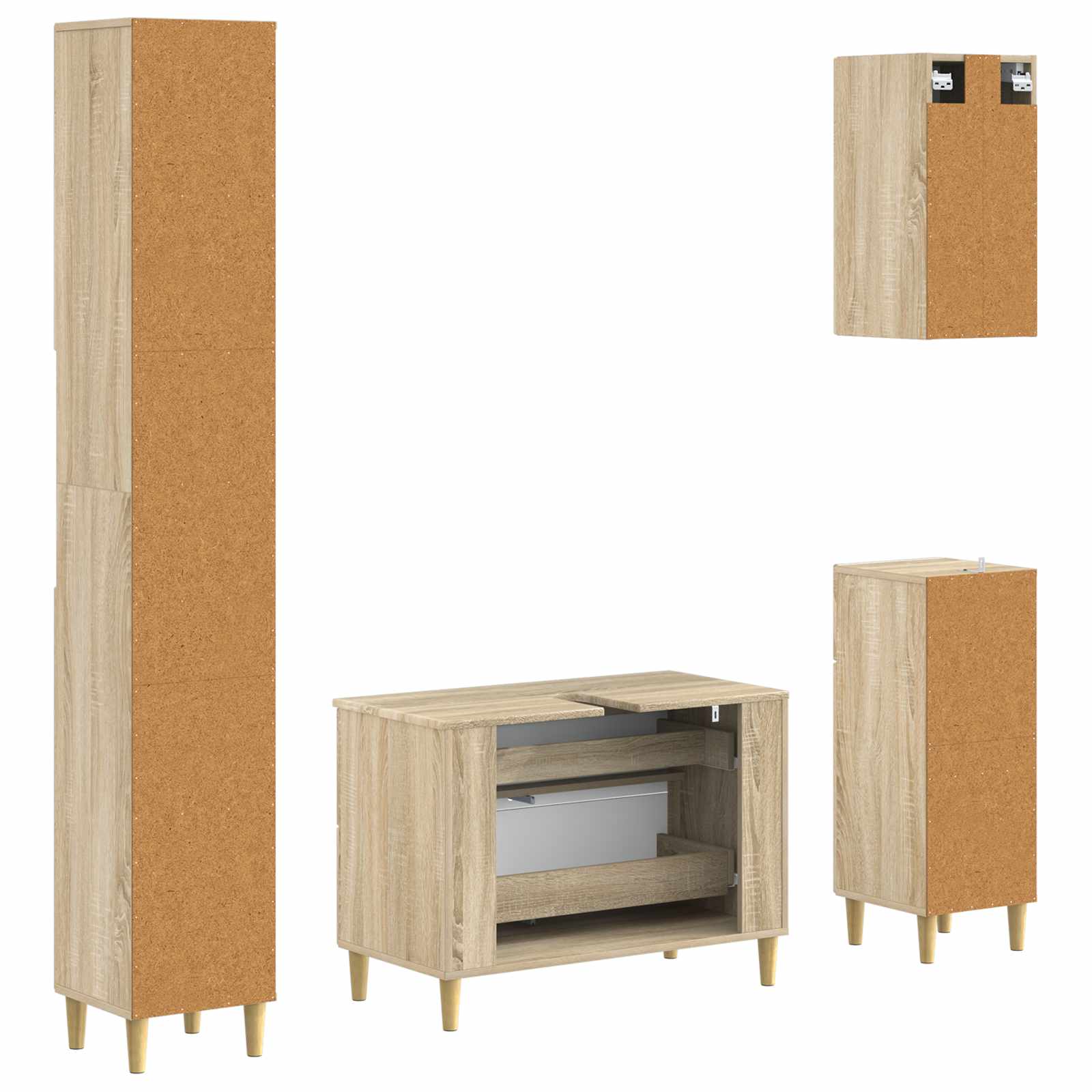 Set di Mobili da Bagno da 4 Pezzi ARNHEM Rovere Sonoma | homemem39