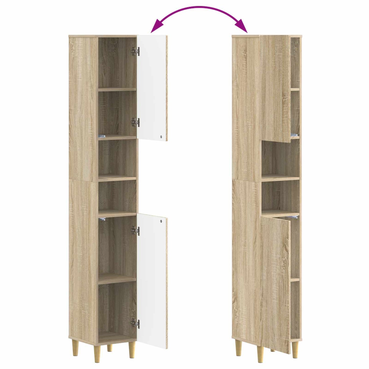 Set di Mobili da Bagno da 4 Pezzi ARNHEM Rovere Sonoma | homemem39