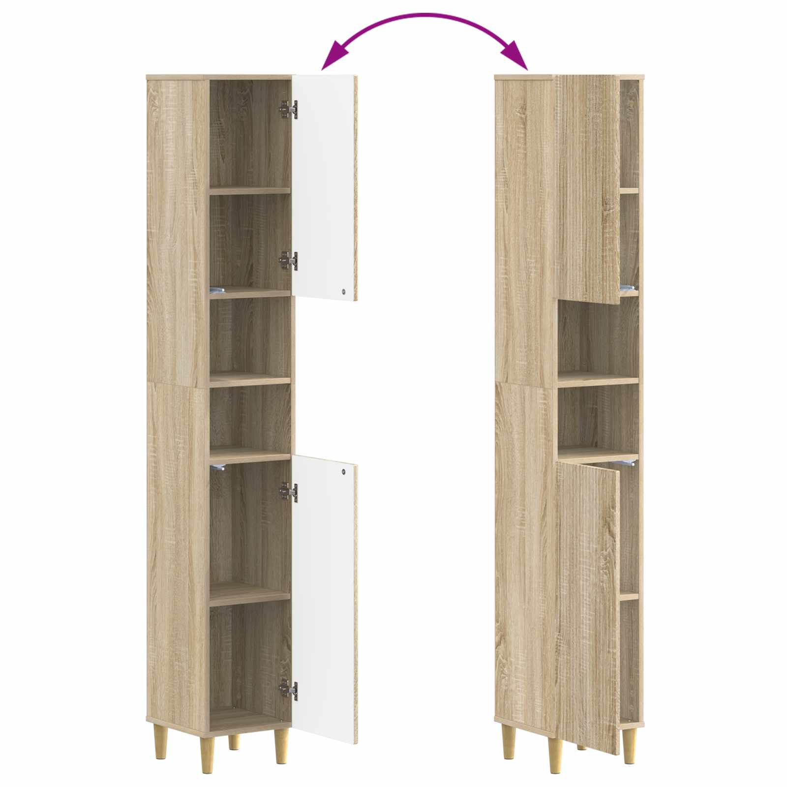 Set di Mobili da Bagno da 4 Pezzi ARNHEM Rovere Sonoma | homemem39