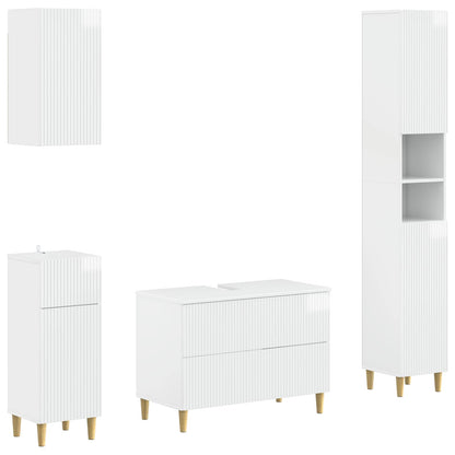 Set di Mobili da Bagno da 4 Pezzi ARNHEM Bianco Lucido | homemem39