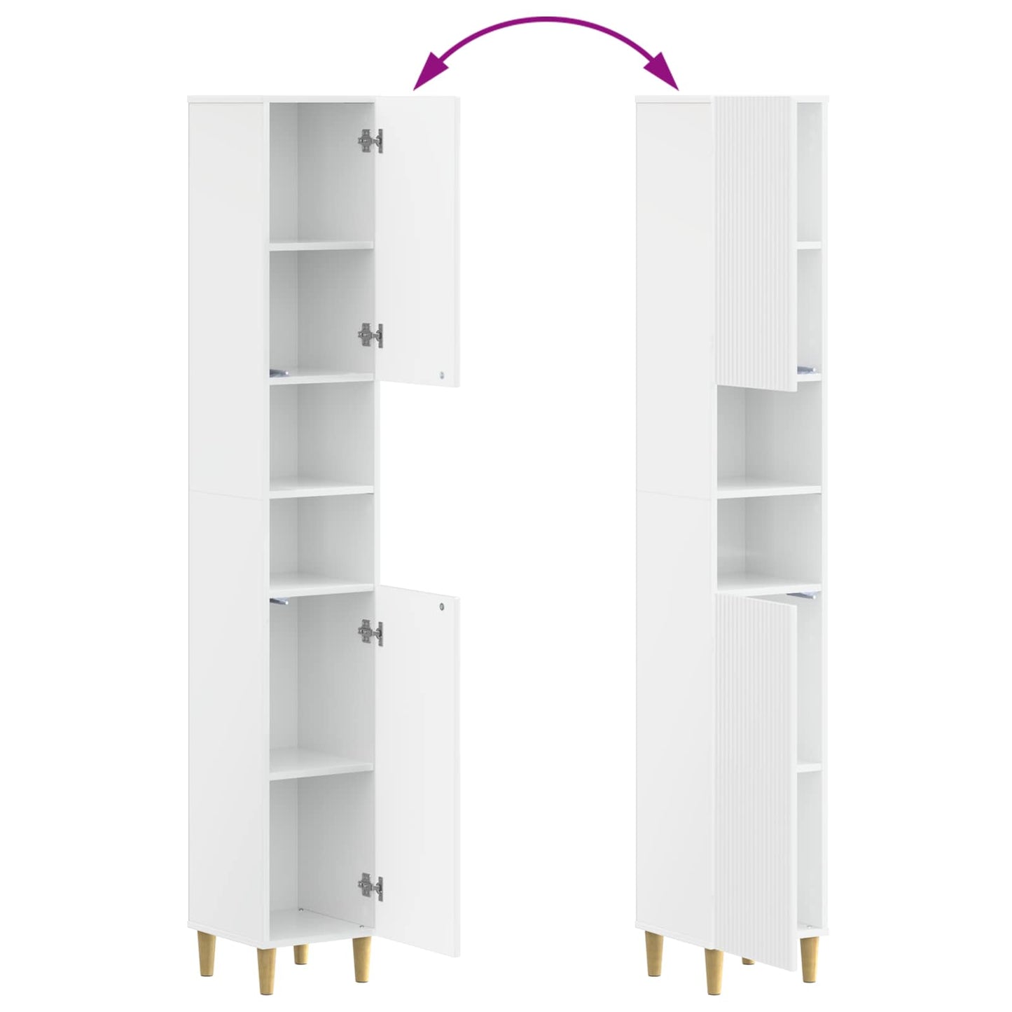 Set di Mobili da Bagno da 4 Pezzi ARNHEM Bianco Lucido | homemem39