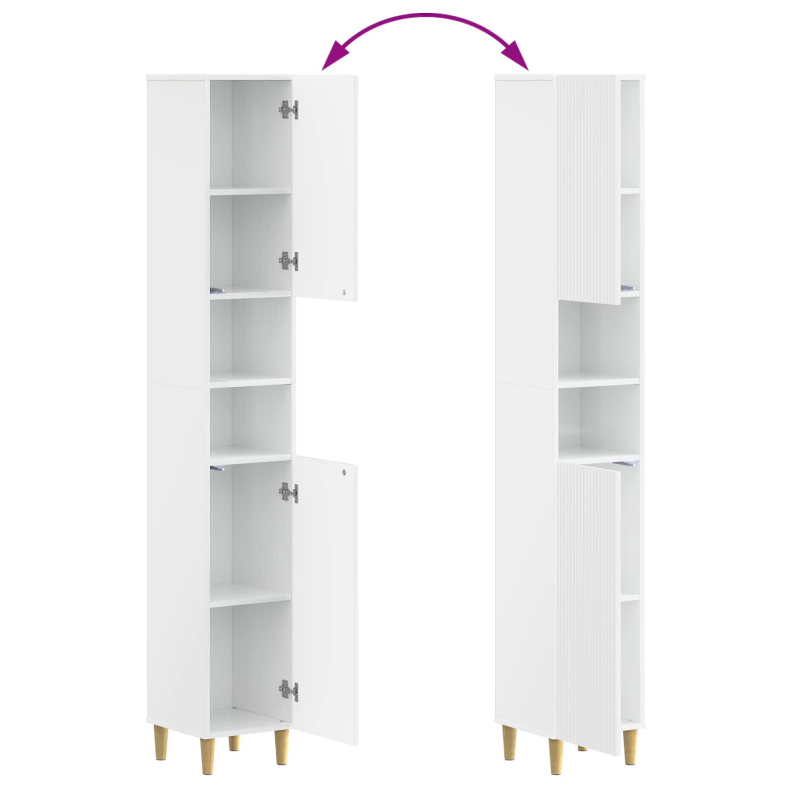 Set di Mobili da Bagno da 4 Pezzi ARNHEM Bianco Lucido | homemem39