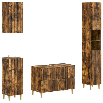 Set di Mobili da Bagno da 4 Pezzi ARNHEM Rovere Fumo | homemem39