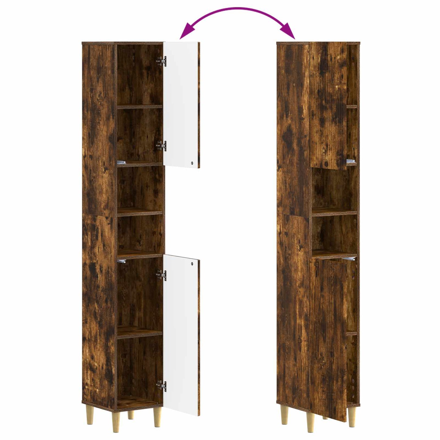 Set di Mobili da Bagno da 4 Pezzi ARNHEM Rovere Fumo | homemem39