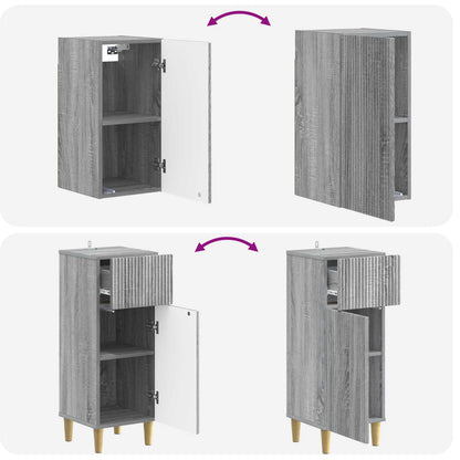 Set di Mobili da Bagno da 4 Pezzi ARNHEM Sonoma grigio | homemem39