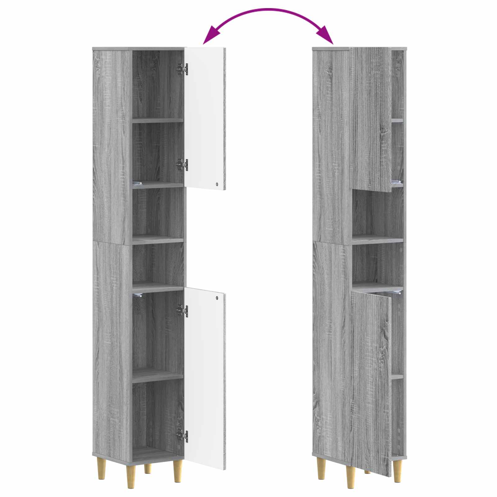 Set di Mobili da Bagno da 4 Pezzi ARNHEM Sonoma grigio | homemem39