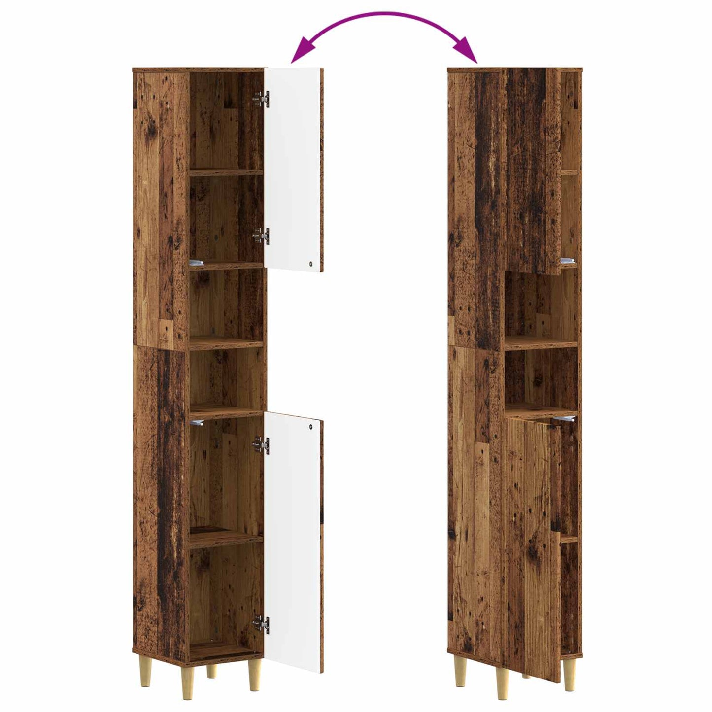 Set di Mobili da Bagno da 4 Pezzi ARNHEM Legno antico | homemem39