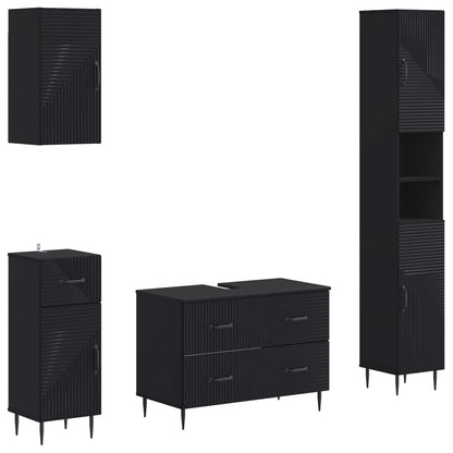 Set di Mobili da Bagno da 4 Pezzi HAARLEM Nero | homemem39