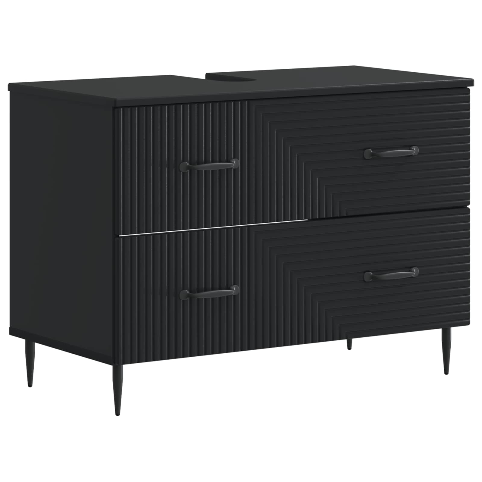 Set di Mobili da Bagno da 4 Pezzi HAARLEM Nero | homemem39