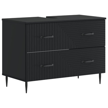 Set di Mobili da Bagno da 4 Pezzi HAARLEM Nero | homemem39