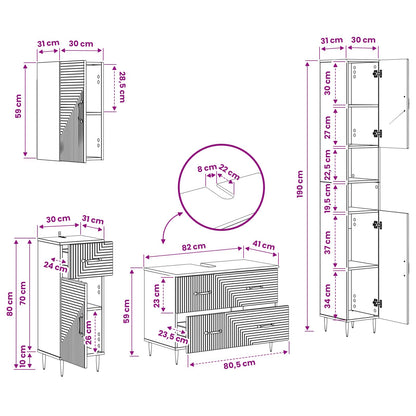 Set di Mobili da Bagno da 4 Pezzi HAARLEM Rovere Sonoma | homemem39