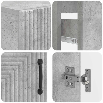 Set di Mobili da Bagno da 4 Pezzi HAARLEM Grigio Cemento | homemem39