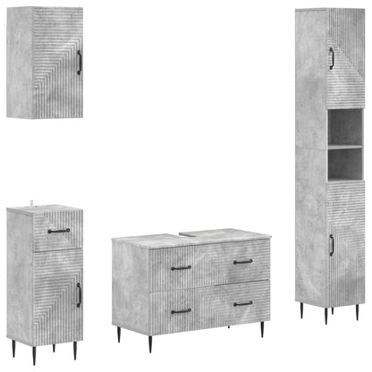 Set di Mobili da Bagno da 4 Pezzi HAARLEM Grigio Cemento | homemem39