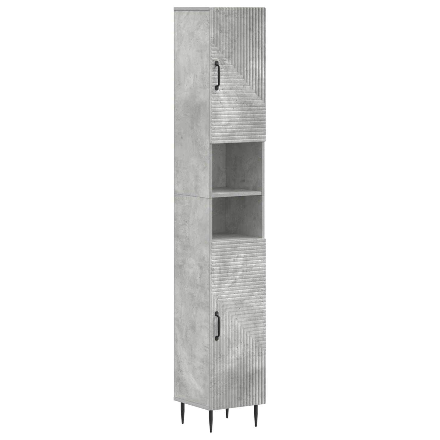 Set di Mobili da Bagno da 4 Pezzi HAARLEM Grigio Cemento | homemem39