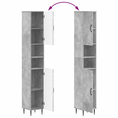 Set di Mobili da Bagno da 4 Pezzi HAARLEM Grigio Cemento | homemem39