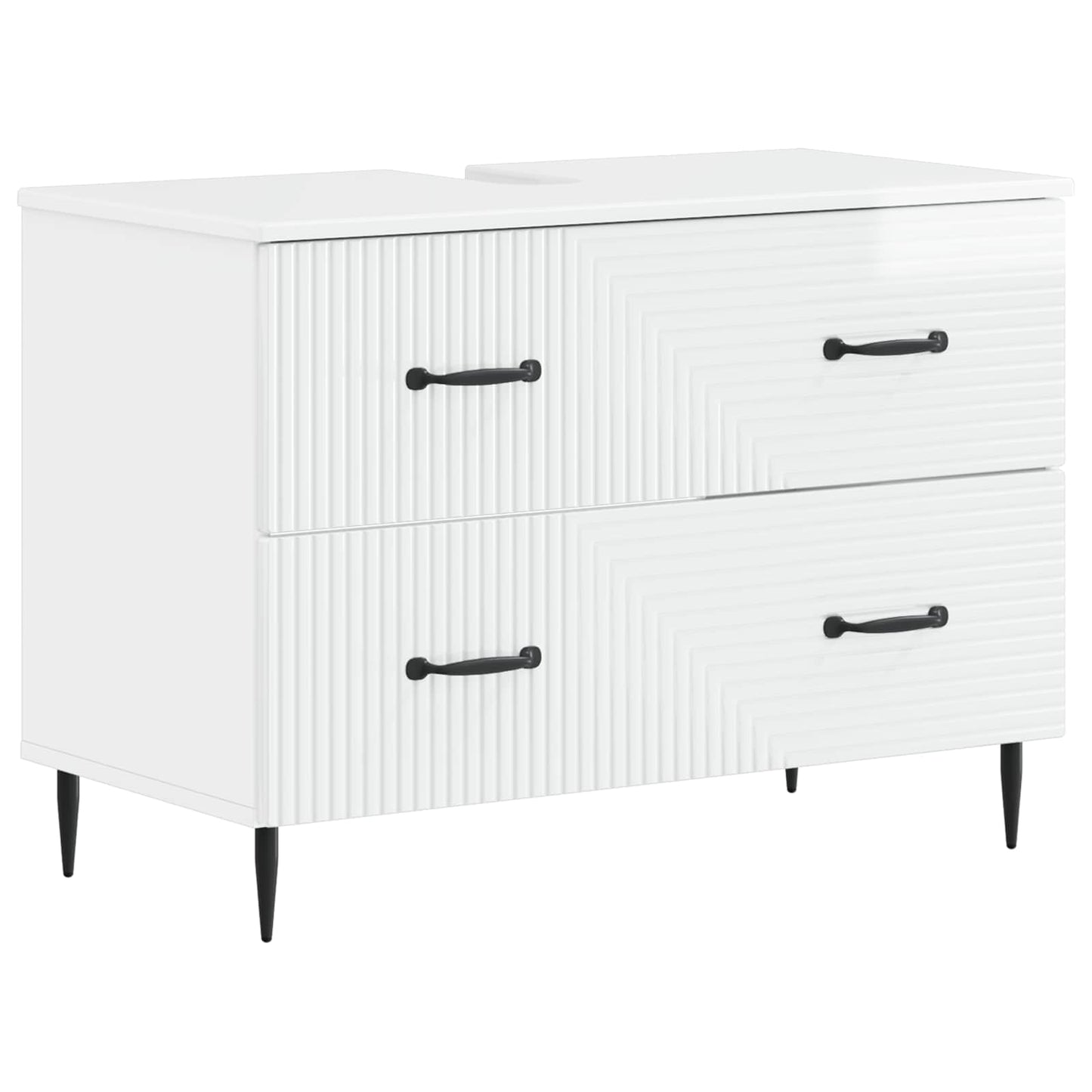 Set di Mobili da Bagno da 4 Pezzi HAARLEM Bianco Lucido | homemem39