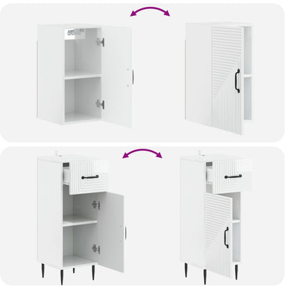 Set di Mobili da Bagno da 4 Pezzi HAARLEM Bianco Lucido | homemem39