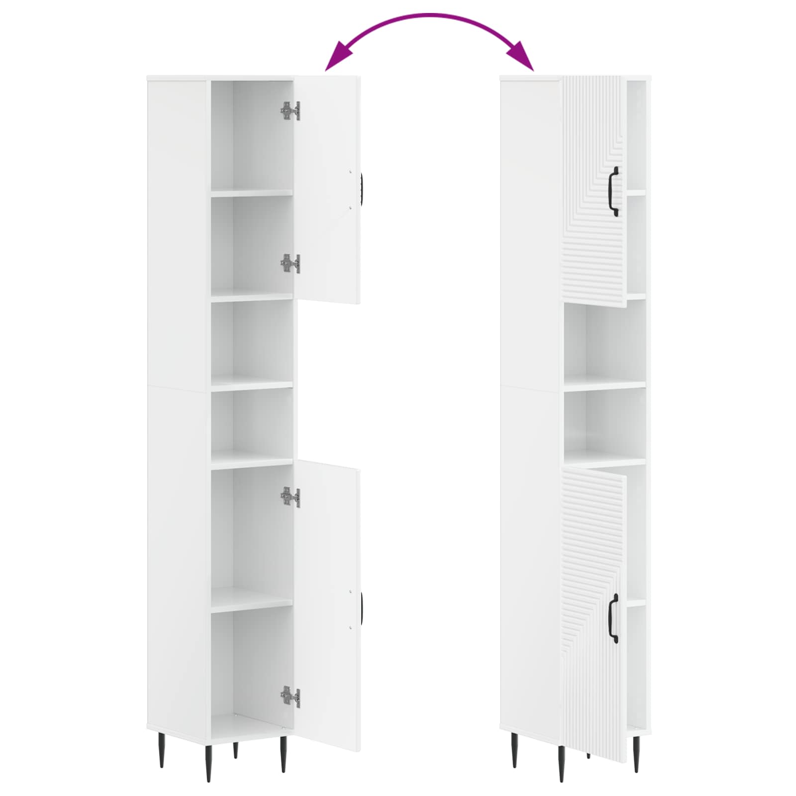 Set di Mobili da Bagno da 4 Pezzi HAARLEM Bianco Lucido | homemem39