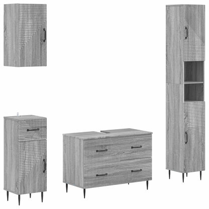 Set di Mobili da Bagno da 4 Pezzi HAARLEM Sonoma grigio | homemem39