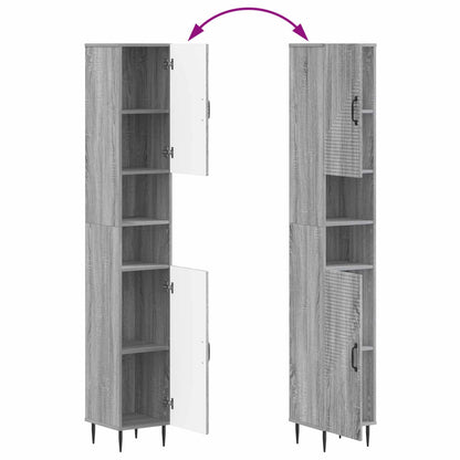 Set di Mobili da Bagno da 4 Pezzi HAARLEM Sonoma grigio | homemem39