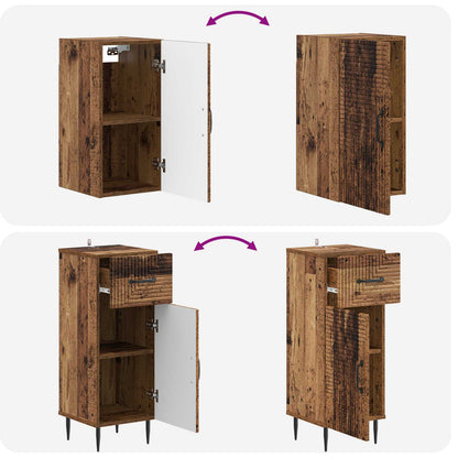 Set di Mobili da Bagno da 4 Pezzi HAARLEM Legno antico | homemem39