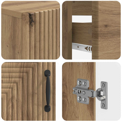 Set di Mobili da Bagno da 4 Pezzi HAARLEM Rovere Artigianale | homemem39