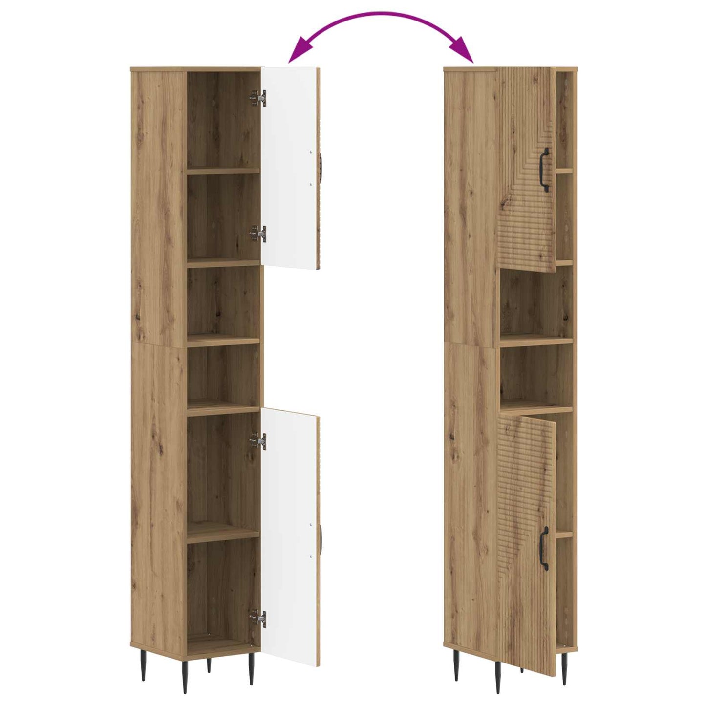 Set di Mobili da Bagno da 4 Pezzi HAARLEM Rovere Artigianale | homemem39
