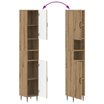 Set di Mobili da Bagno da 4 Pezzi HAARLEM Rovere Artigianale | homemem39