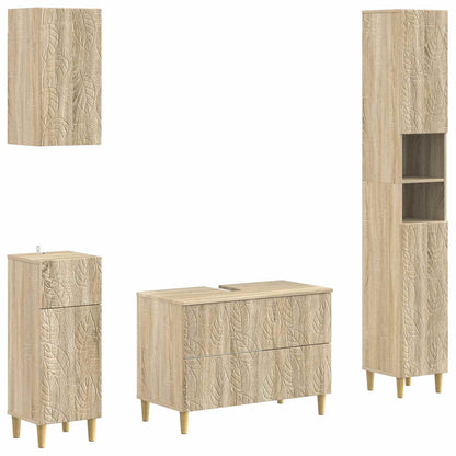Set di Mobili da Bagno da 4 Pezzi DELFT Rovere Sonoma | homemem39