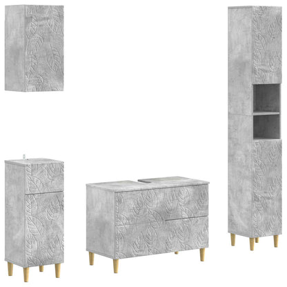 Set di Mobili da Bagno da 4 Pezzi DELFT Grigio Cemento | homemem39
