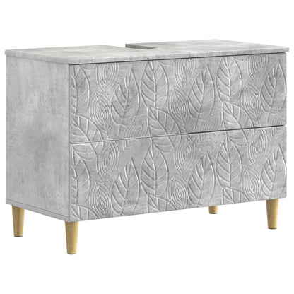 Set di Mobili da Bagno da 4 Pezzi DELFT Grigio Cemento | homemem39