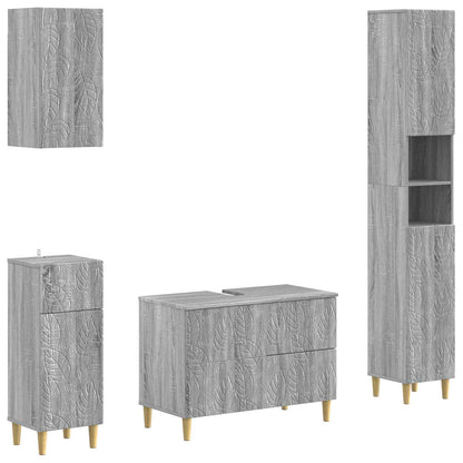 Set di Mobili da Bagno da 4 Pezzi DELFT Sonoma grigio