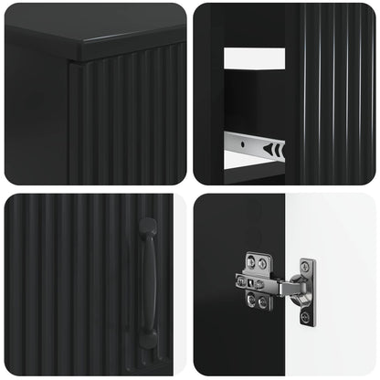 Set di Mobili da Bagno da 4 Pezzi HOORN Nero | homemem39