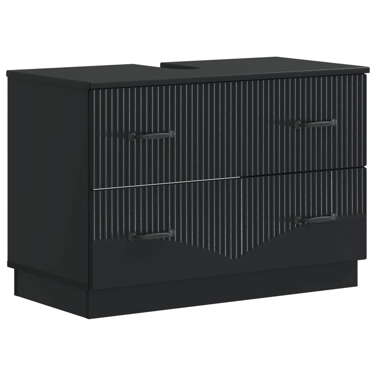 Set di Mobili da Bagno da 4 Pezzi HOORN Nero | homemem39