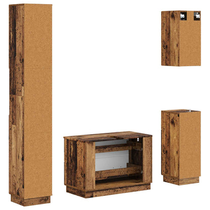 Set di Mobili da Bagno da 4 Pezzi HOORN Legno antico | homemem39