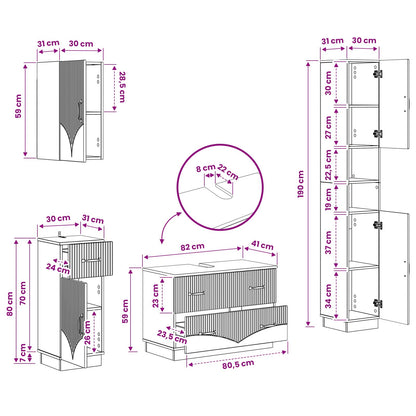Set di Mobili da Bagno da 4 Pezzi HOORN Legno antico | homemem39