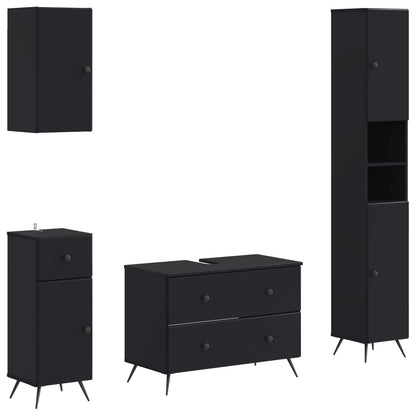 Set di Mobili da Bagno da 4 Pezzi BREDA Nero | homemem39