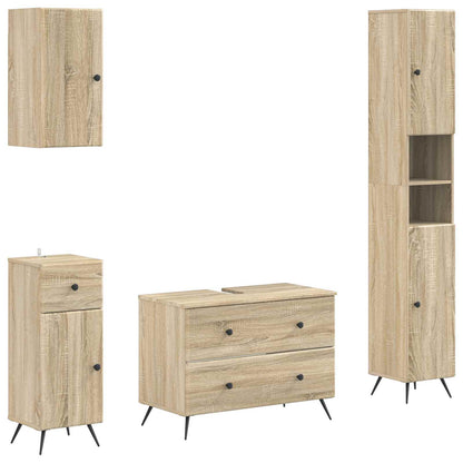 Set di Mobili da Bagno da 4 Pezzi BREDA Rovere Sonoma | homemem39